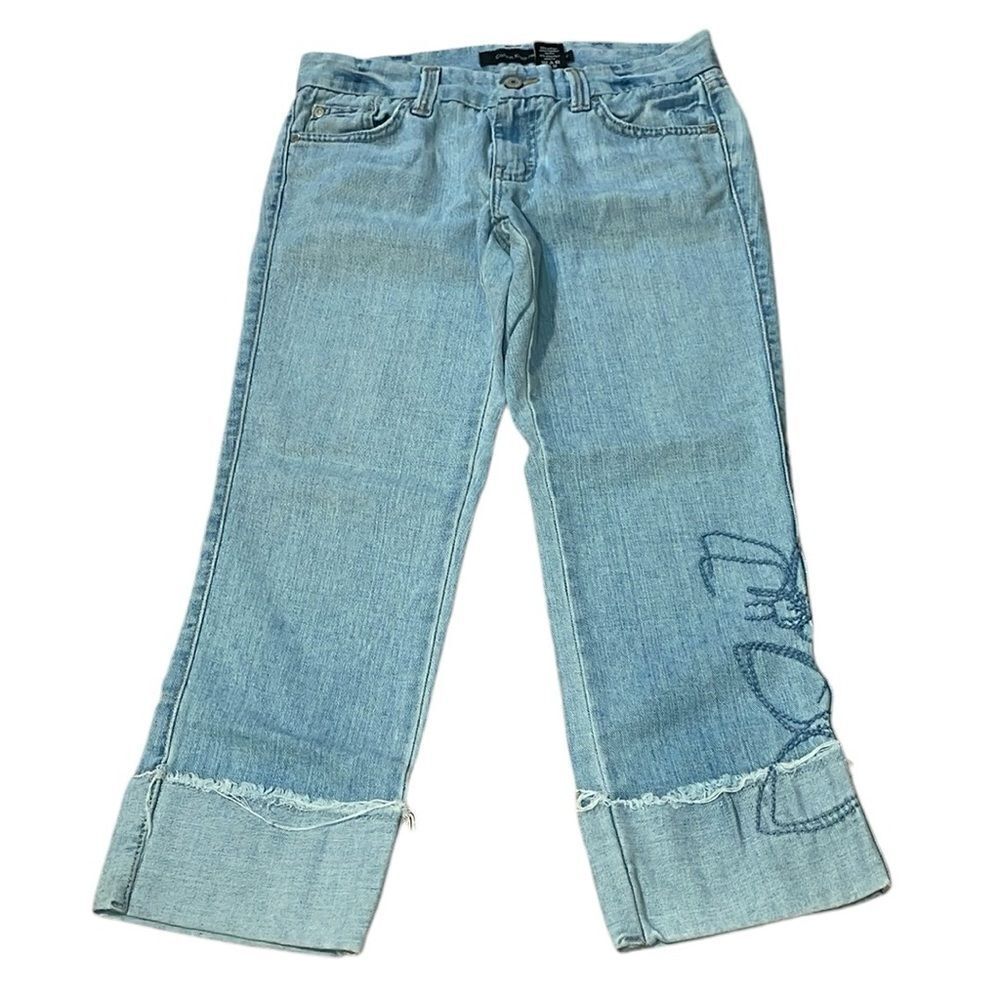 Calvin Klein Cropped Embroidered Jeans, cuffed, 2